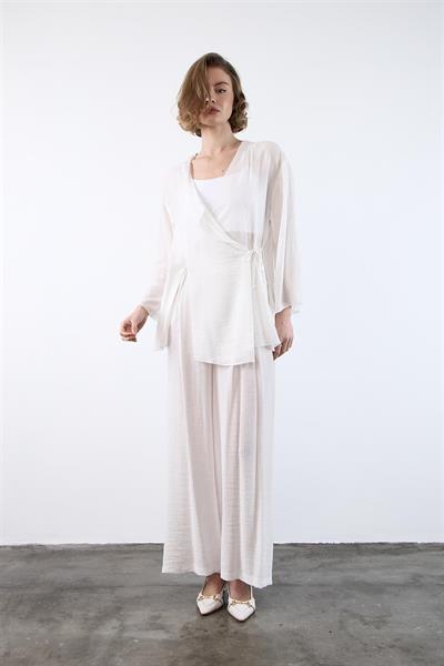 51109 KİMONO TAKIM BEYAZ