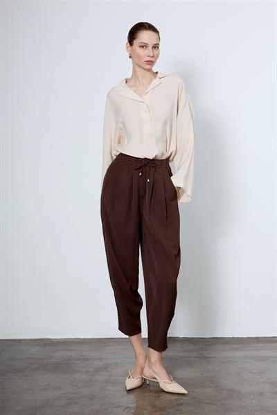 51111 PİLİLİ PANTOLON KAHVE