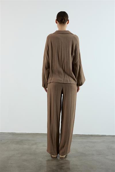 51119 POLO YAKA TİŞÖRT PANTOLON TAKIM KAHVE