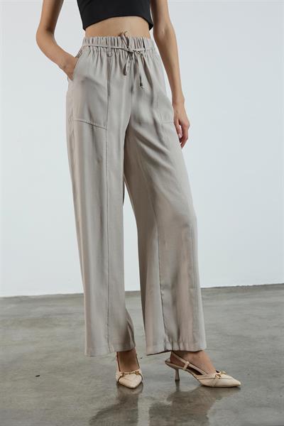 51120 BELİ LASTİKLİ PANTOLON BEJ