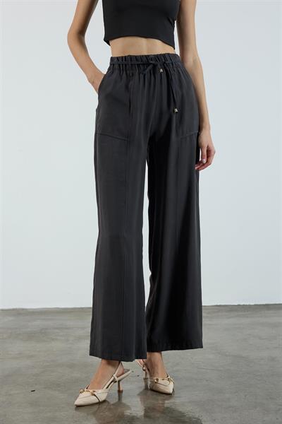 51120 BELİ LASTİKLİ PANTOLON SİYAH