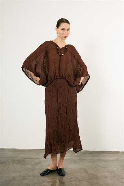 51134 BLUZ ETEK TAKIM KAHVE