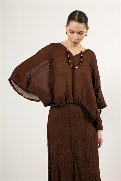 51134 BLUZ ETEK TAKIM KAHVE