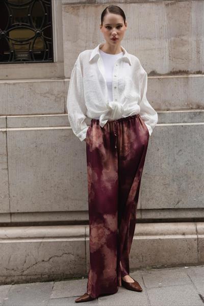 51138 EMPİRME SATEN PANTOLON MÜRDÜM