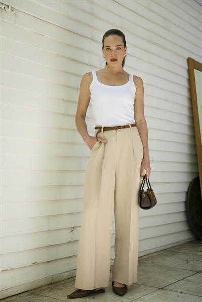 51150 KEMERLİ PANTOLON BEJ