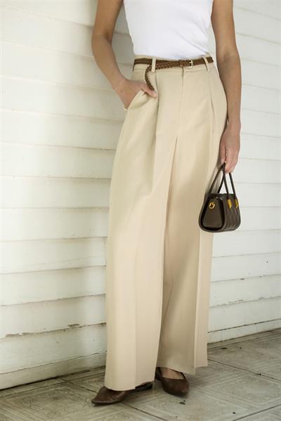 51150 KEMERLİ PANTOLON BEJ