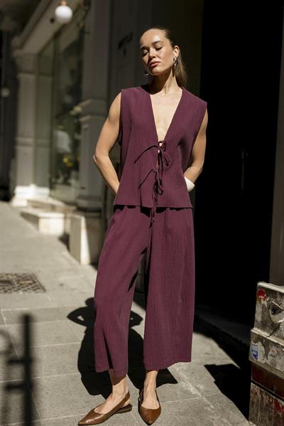 51155 YELEK PANTOLON TAKIM BORDO