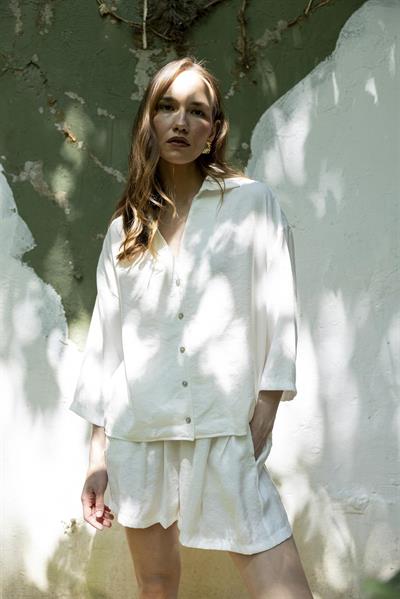 51161 GÖMLEK ŞORT TAKIM BEYAZ