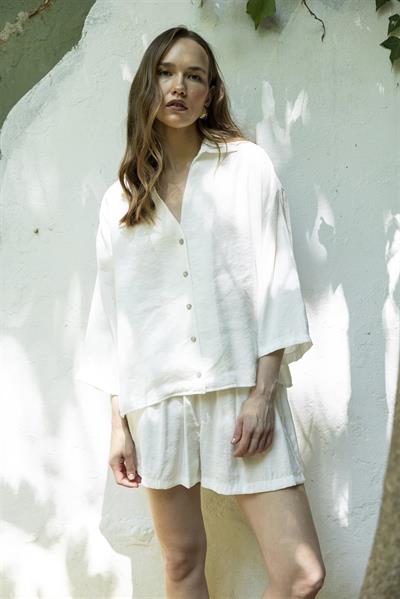 51161 GÖMLEK ŞORT TAKIM BEYAZ