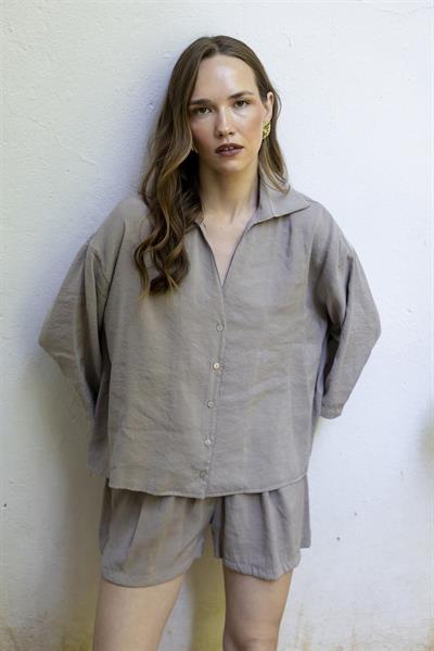 51161 GÖMLEK ŞORT TAKIM VİZON