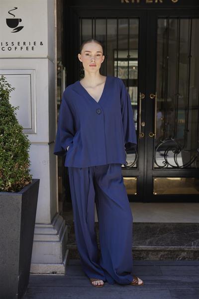 51173 BLUZ PANTOLON TAKIM LACİVERT