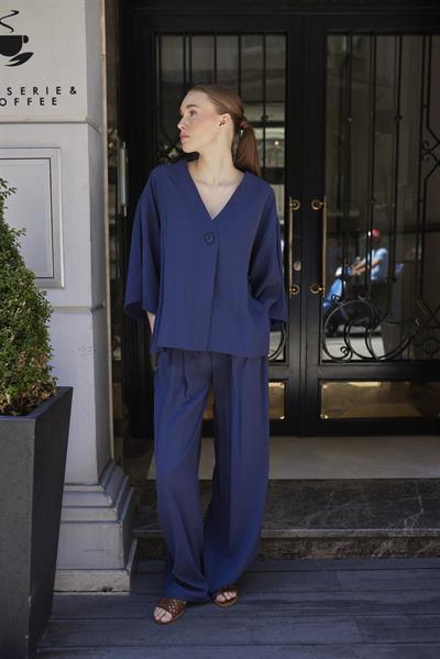 51173 BLUZ PANTOLON TAKIM LACİVERT