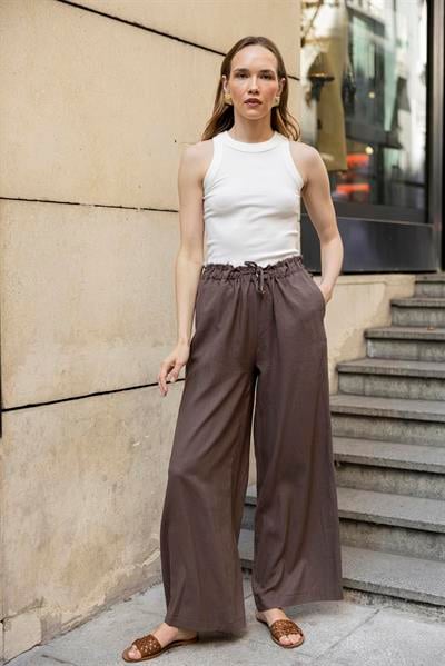 51176 KETEN PANTOLON KAHVE