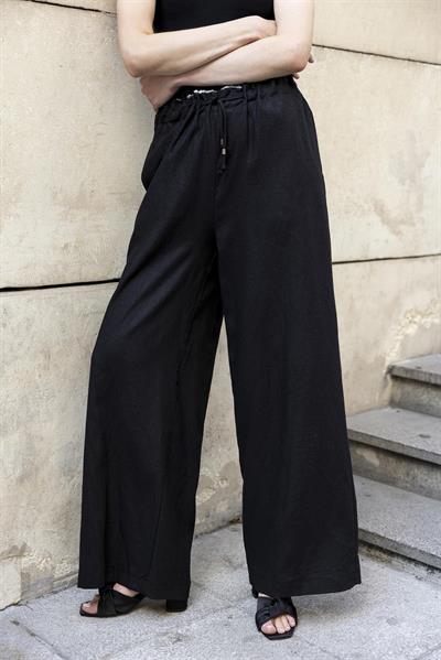 51176 KETEN PANTOLON SİYAH