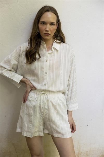 51179 GÖMLEK ŞORT TAKIM BEYAZ-SİYAH