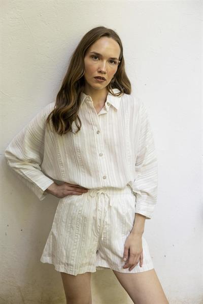 51179 GÖMLEK ŞORT TAKIM BEYAZ-SİYAH