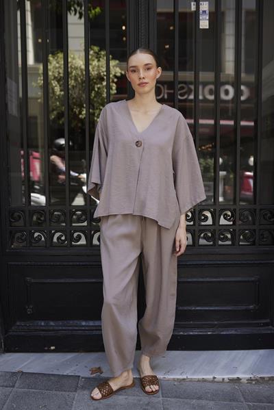 51189 BLUZ PANTOLON TAKIM VİZON