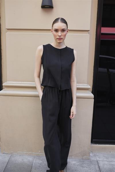 51192 KOLSUZ BLUZ PANTOLON TAKIM SİYAH