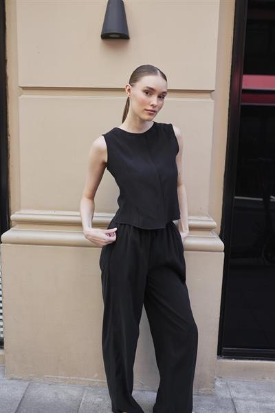 51192 KOLSUZ BLUZ PANTOLON TAKIM SİYAH