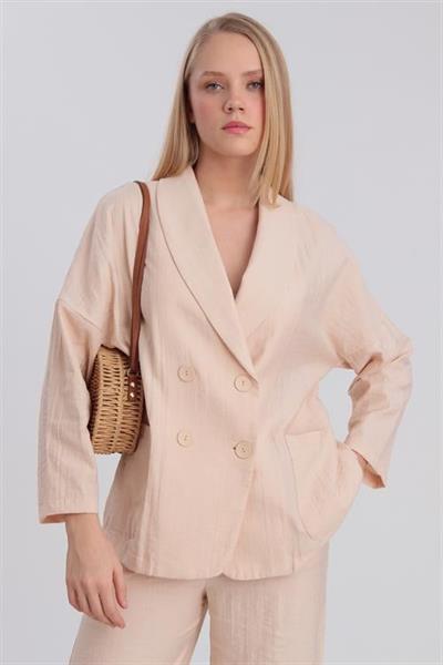 9020 ŞAL YAKA KRUVAZE CEKET TAŞ