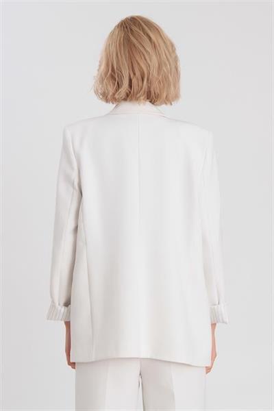 9134 KOLU KATLAMALI CEKET BEYAZ