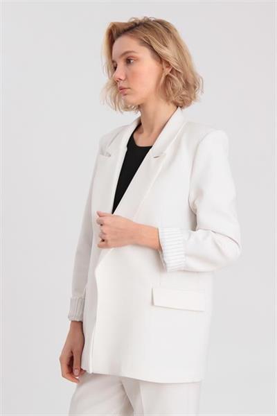 9134 KOLU KATLAMALI CEKET BEYAZ