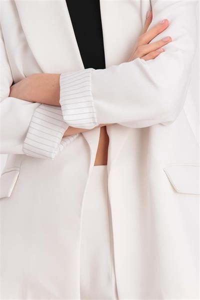 9134 KOLU KATLAMALI CEKET BEYAZ