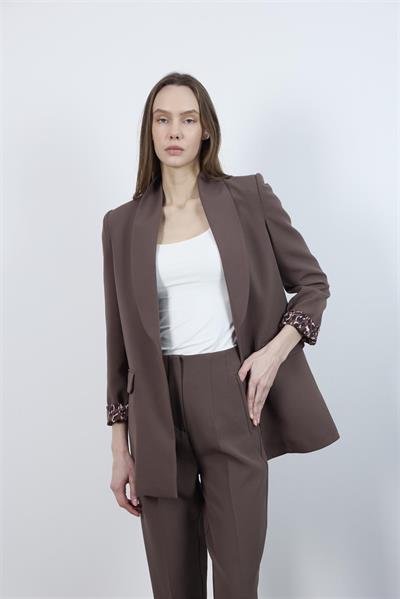 9227 ŞAL YAKA CEKET KAHVE