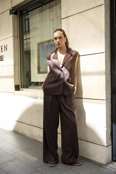 9417 YELEK PANTOLON TAKIM KAHVE