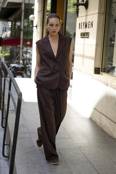 9417 YELEK PANTOLON TAKIM KAHVE