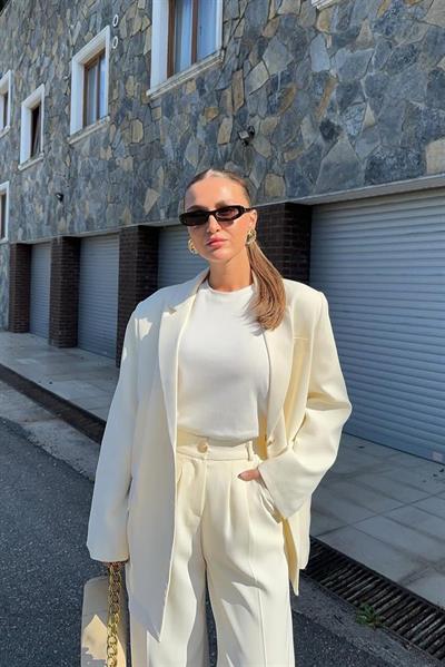 9418 CEKET PANTOLON TAKIM BEYAZ