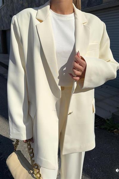 9418 CEKET PANTOLON TAKIM BEYAZ