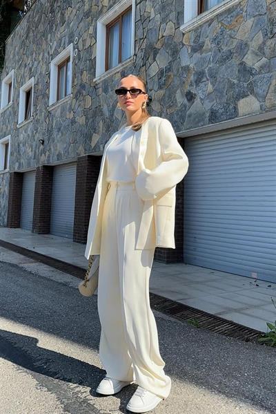 9418 CEKET PANTOLON TAKIM BEYAZ