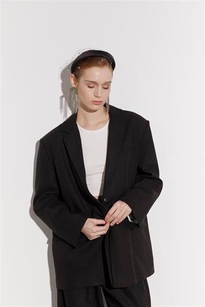 9430 KETEN CEKET SİYAH