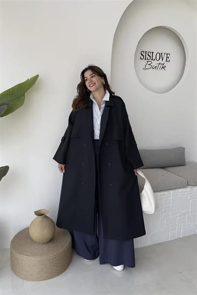 9476 POLİVİSKON TRENÇ LACİVERT