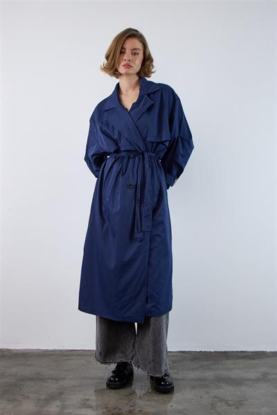 9542 UZUN TRENÇ LACİVERT