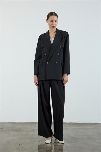 9561 POLİVİSKON KRUVAZE CEKET SİYAH