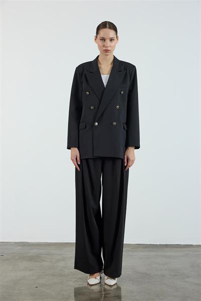 9561 POLİVİSKON KRUVAZE CEKET SİYAH