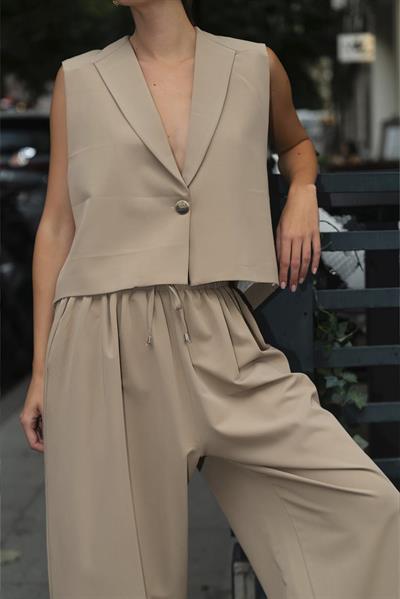 9588 YELEK PANTOLON TAKIM CAMEL