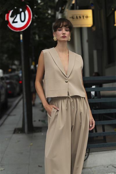 9588 YELEK PANTOLON TAKIM CAMEL