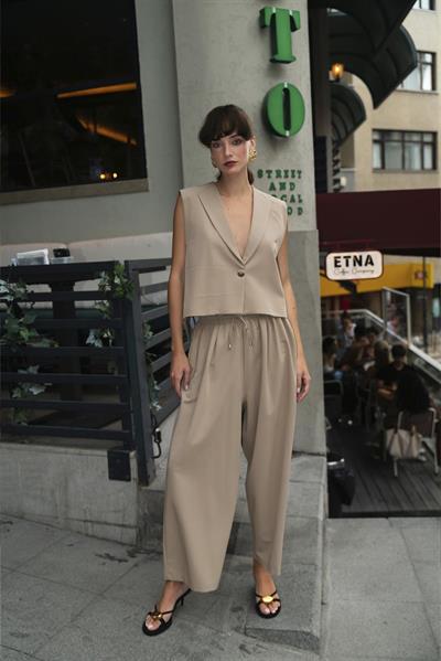 9588 YELEK PANTOLON TAKIM CAMEL