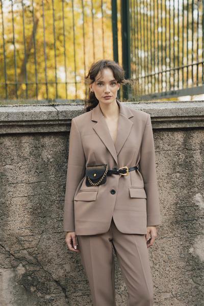 9593 KEMERLİ ATLAS CEKET AÇIK KAHVE