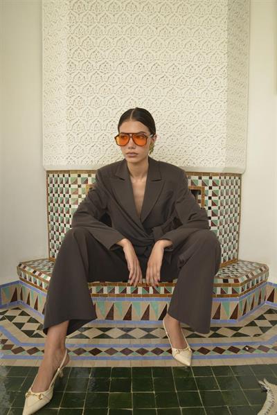 9604 YANDAN BAĞLAMALI CEKET KOYU KAHVE