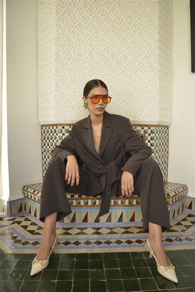 9604 YANDAN BAĞLAMALI CEKET KOYU KAHVE