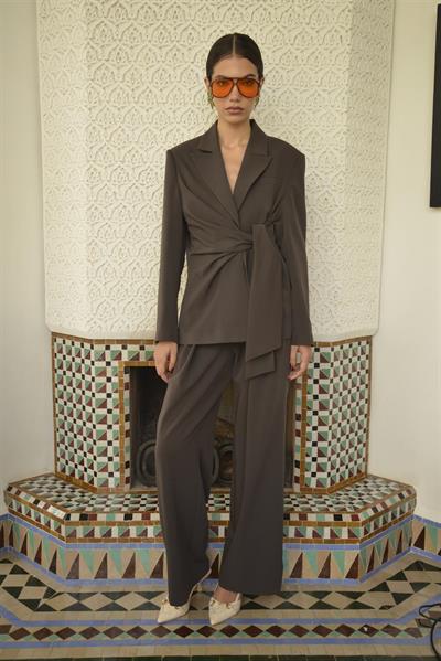 9604 YANDAN BAĞLAMALI CEKET SİYAH