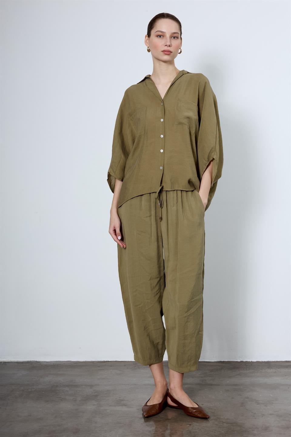 51106 BELİ LASTİKLİ PANTOLON HAKİ