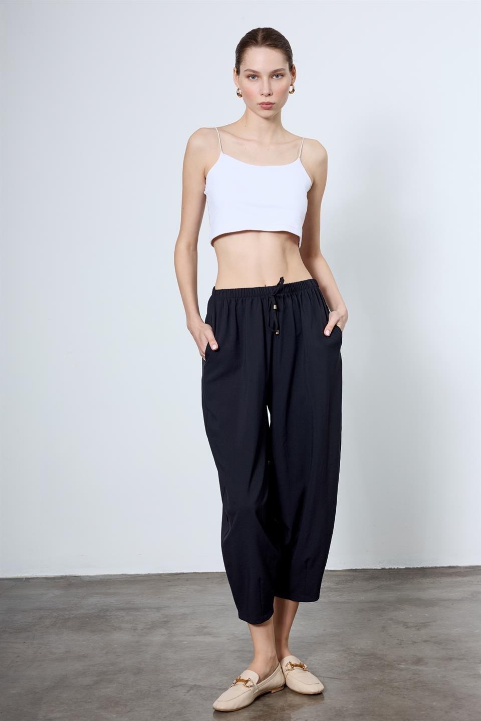 51106 BELİ LASTİKLİ PANTOLON LACİVERT