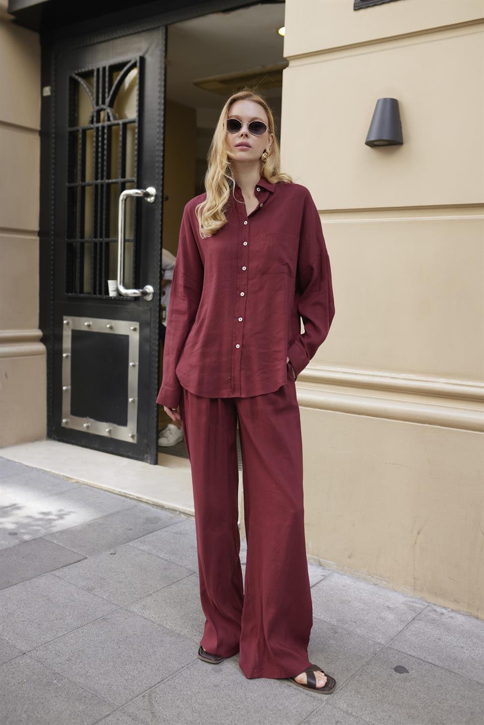 51125 GÖMLEK PANTOLON TAKIM BORDO