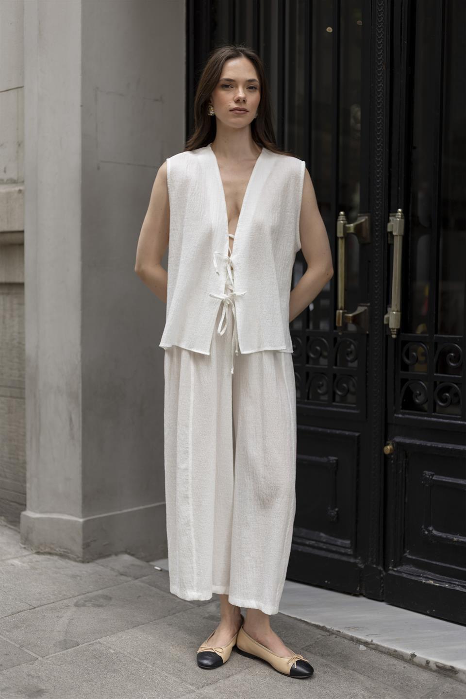 51155 YELEK PANTOLON TAKIM BEYAZ