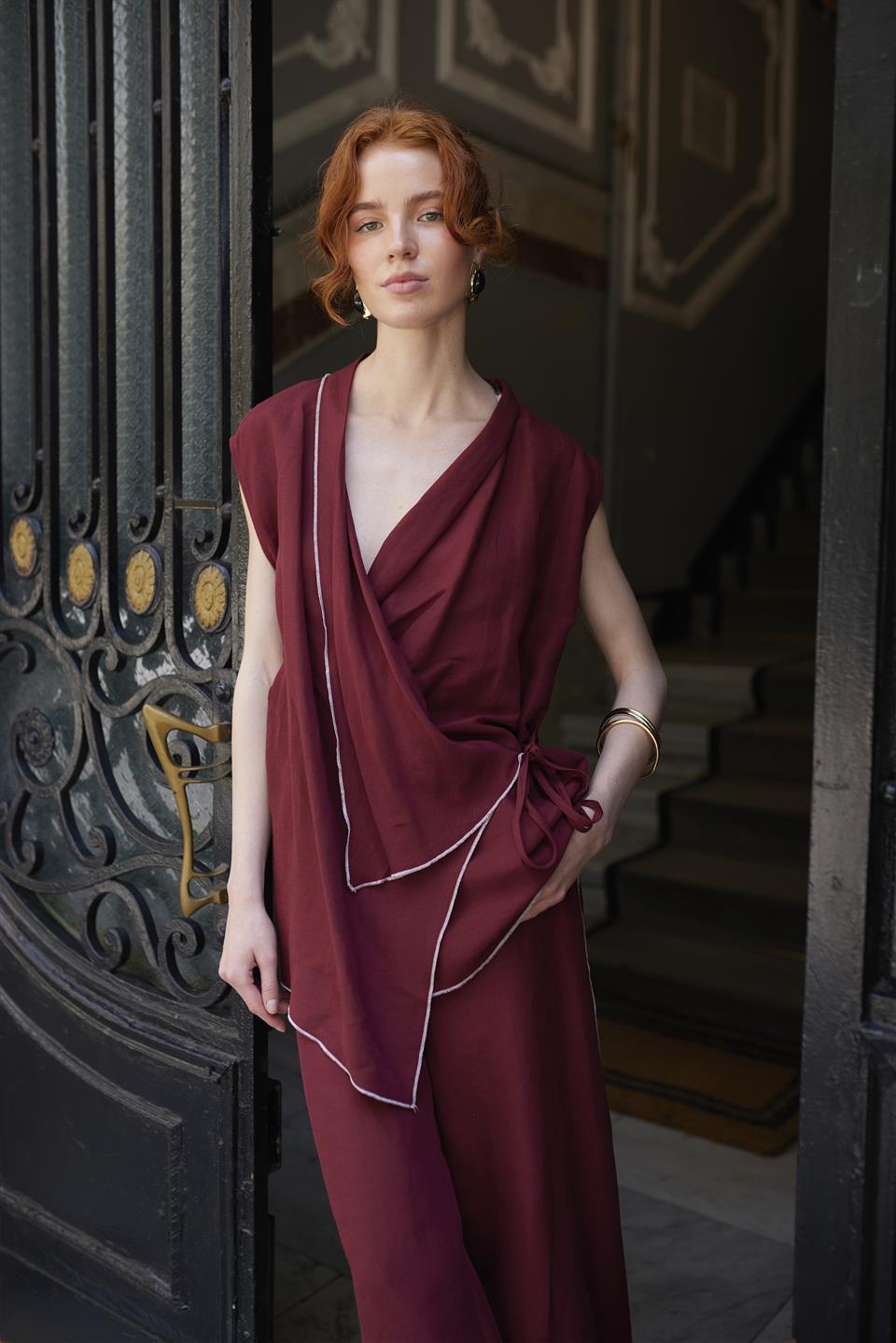 51160 KİMONO TAKIM BORDO